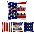 thumbnail image 5 of BSJJY 4th of July Decorations Pillow Covers, 20x20 Independence Day Set of 4 American Flag Stars and Stripes Patriotic Throw Pillow Covers USA Freedom Pillows Decor, 5 of 6