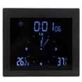 thumbnail image 3 of Alarma digital resistente al agua, reloj de visualización de temperatura y humedad, temporizador de mesa para interiores, multifuncional para decoración de oficina y hogar (negro TS-WP10-B), 3 of 14