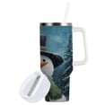 thumbnail image 2 of 30 oz Stainless Steel Tumbler Vacuum Insulated Leak Proof Stainless Steel Coffee Cup Water Bottles Green Christmas Snowman, 2 of 9