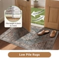 thumbnail image 5 of NewBuros 9'x12' Area Rugs, Machine Washable Non Slip Rugs for Living Room, Low Pile Water Repellent Soft Vintage Print Pattern Bedroom Carpet, Brick & Green, 5 of 9