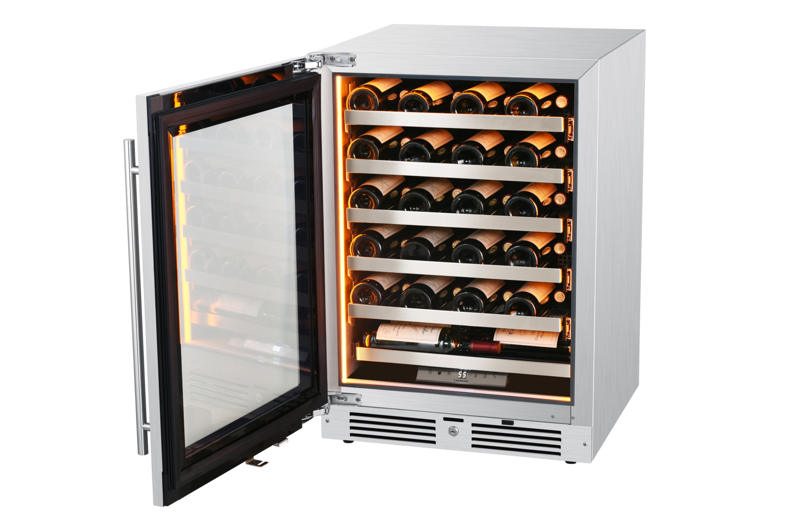 Landmark L3024ui1w-Lh 24" Wide 44 Bottle Capacity Single Zone Wine Cooler - Stainless