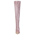 thumbnail image 2 of BLISSFUL STEP Women's Boots Glitter Point Toe Stiletto Heels Over The Knee High Boots Pink 8, 2 of 8