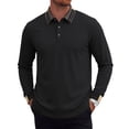 thumbnail image 2 of Mens Casual Shirts Long Sleeve Fashion Classic Solid Color Golf Shirt Lightweight Basic Work Tops, 2 of 8