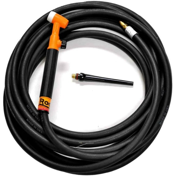 Weldtec Rocker R-17FV-12R 180amp TIG Torch Kit, Flex-Head, Valve, 12.5' Rubber Single Line