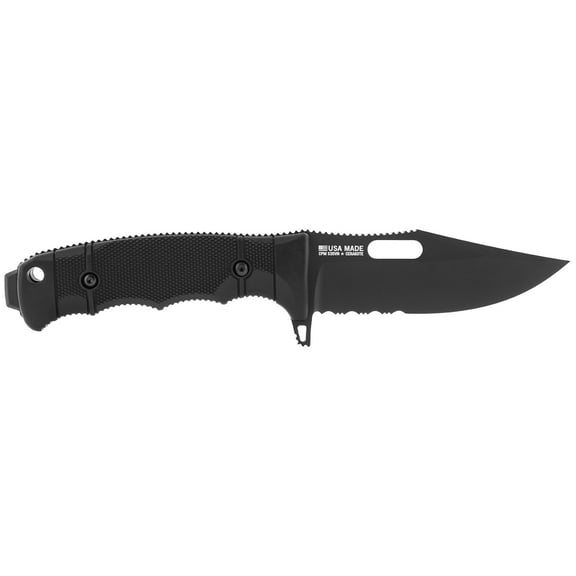 SOG Knives Black GRN Seal FX Fixed Blade Knife Full Tang S35VN Stainless Clip Point