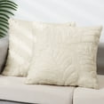 thumbnail image 2 of Unique Bargains Basho Leaf Pattern Cushion Covers Solid Fluffy Plush Pillow Covers 2 Pcs Beige 18" x 18", 2 of 6