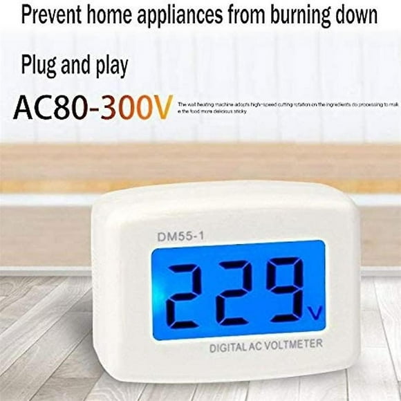 EU plug AC 80-300V blue backlight digital LCD voltage meter panel voltage tester