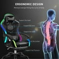 thumbnail image 4 of WINGOMART Ergonomic Gaming Chair with Footrest, High Back Faux Leather Gaming Chair With RGB led light and Adjustable Armrest Height Adjustable Swivel, 4 of 5