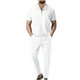 thumbnail image 1 of Mefallenssiah Hauts pour Hommes, Liquidation Ensemble à Manches Courtes Col Rabattu, 1 of 4