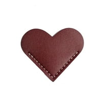 PureCasa Vintage Leather Heart Bookmarks Retro Page Corner Bookmark for Reading Lovers, Portable Book Accessories for Men Women, 1 Pack, Red