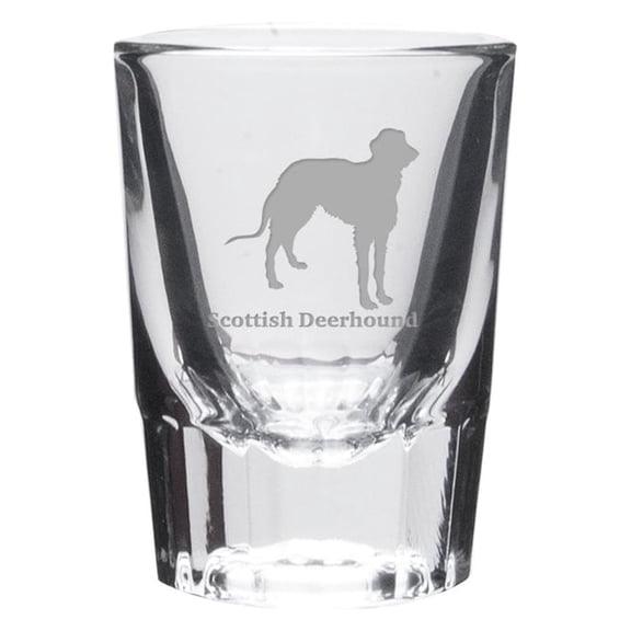 Scottish Deerhound Deep Etched Shot Glass