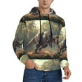 thumbnail image 2 of Haiem Jungle Dinosaur Patterned Men's Hoodie with Kangaroo Pocket - Ideal Pullover Sweatshirt for Daily Wear, Travel, and Home-Large, 2 of 7