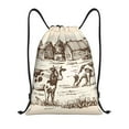 thumbnail image 1 of Saiise Cows On The Farm Pattern Sports Drawstring Backpack - String Swim Gym Bag with Wet Proof Pocket for Women&Men-Medium, 1 of 6