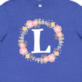 thumbnail image 4 of Inktastic Monogram Letter L Rose Floral Wreath Gift Youth T-Shirt, 4 of 5