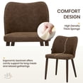 thumbnail image 3 of EOP Upholstered Dining Chairs Set of 4, Mid Century Modern Dining Room Chairs, Fabric Farmhouse Dining Side Chairs with Wood Legs, Armless Kitchen Chairs with Wingback, Dark Brown, 3 of 7