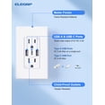 thumbnail image 3 of ELEGRP 3 Ports Dual Type A & Type C USB Charger Wall Outlet,15 Amp Tamper-Resistant Outlet, with Wall Plate, White(10 Pack), 3 of 7