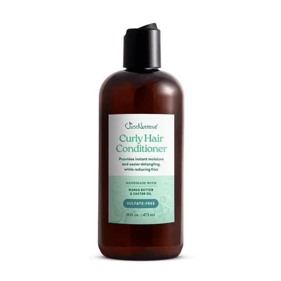Just Nutritive Conditioner for Curly Hair - Moisturizing, Frizz Control, Detangling, Curl Enhancing, Anti-Shrinkage, Hydrating Conditioner for Curly, Wavy, Textured Hair with Coconut Oil - 16 Fl Oz