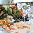 thumbnail image 4 of Fall Placemat Maple Leaves Thanksgiving Placemats for Dining Table Autumn Pink Orange Leaves Beige Washable Table Mats for Party Kitchen Dining Decoration Set of 2, 4 of 7