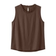 thumbnail image 4 of Zivyakyron Casual Womens Tank Top Ribbed Cotton Linen Summer Sleeveless Woman Tops Loose Classical Plain Clothes, 4 of 7