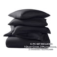 thumbnail image 3 of Nestl Duvet Cover 5 Piece Set- 2 Pillow Shams and 2 Pillowcases - Ultra Soft Double Brushed Microfiber Hotel Quality - Full (80"x90") - Black, 3 of 7
