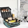 thumbnail image 5 of FORMRS Travel Makeup Bag Large Capacity Train Case Cosmetic Organizer with Adjustable Dividers, Yellow Tree, 5 of 8