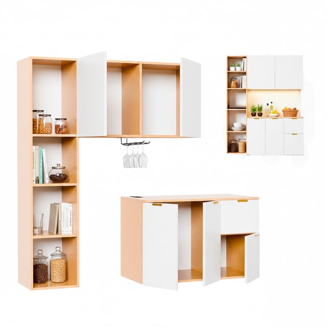 Cocina Integral Modular 120cm Con Luces, Conexión Usb Y Ca