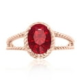 thumbnail image 4 of AoneJewelry 1.25 Carat Created Ruby Oval Shape Ring In 10K Solid Rose, White & Yellow Gold, 4 of 5
