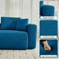 thumbnail image 3 of JUSTLET Modern Single Sofa with Ottoman, Plush Corduroy Accent Chair, Modular Living Room Furniture Set, Blue, 3 of 6