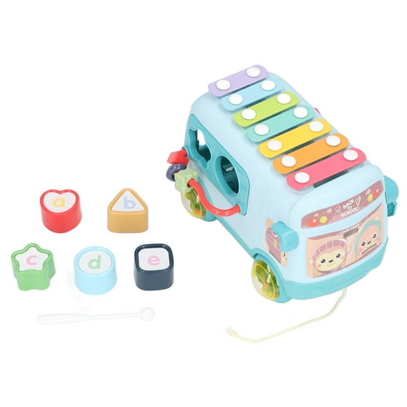 Bloques De Autobús, Alfabeto De Autobús Musical, Juguete De Aprendizaje Multifunción, Patrón A Juego, Mini Cuentas, Xilófono De Autobús Musical