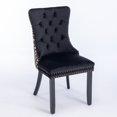thumbnail image 2 of Dining Chairs Set of 2, Velvet Upholstered Kitchen Chairs with Button Tufted Design, Armless Side Chairs Accent Chair for Living Room, Black, 2 of 9