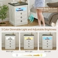 thumbnail image 4 of Lvifur Farmhouse Nightstand with Gun Drawer Set of 2, Human Sensor LED Bedside Table with LED Lights & Charging Station, Rustic Wood Sofa Side End Table with 3 Drawers for Bedroom (Whitex2), 4 of 18