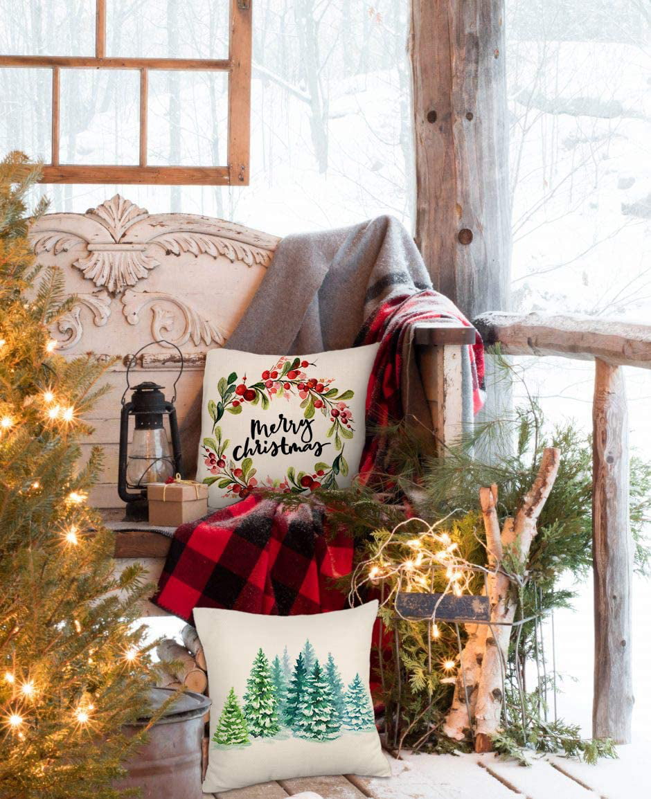 Christmas Pillow,Xmas winter Decor Decorative Pillow Farmhouse Christmas Home Decor Xmas Outdoor Pillow Gift for home