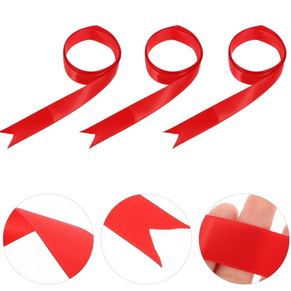 ETEREAUTY 5-Pack Red Ribbon Rolls for Wrapping, Crafting, and Decorative Packaging Use