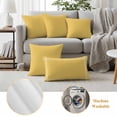 thumbnail image 3 of Pure Yellow Outdoor Pillow Covers, Waterproof Decorative Throw Pillowcases Set of 2, Simple Solid Color Couch Cushion Cases with Zipper for Outside Patio Garden Sofa 18"x18", 3 of 9