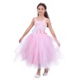 thumbnail image 2 of iEFiEL Little Big Girls Cross Back Flower Girl Dress Wedding Tulle Birthday Party Dress, 2 of 7