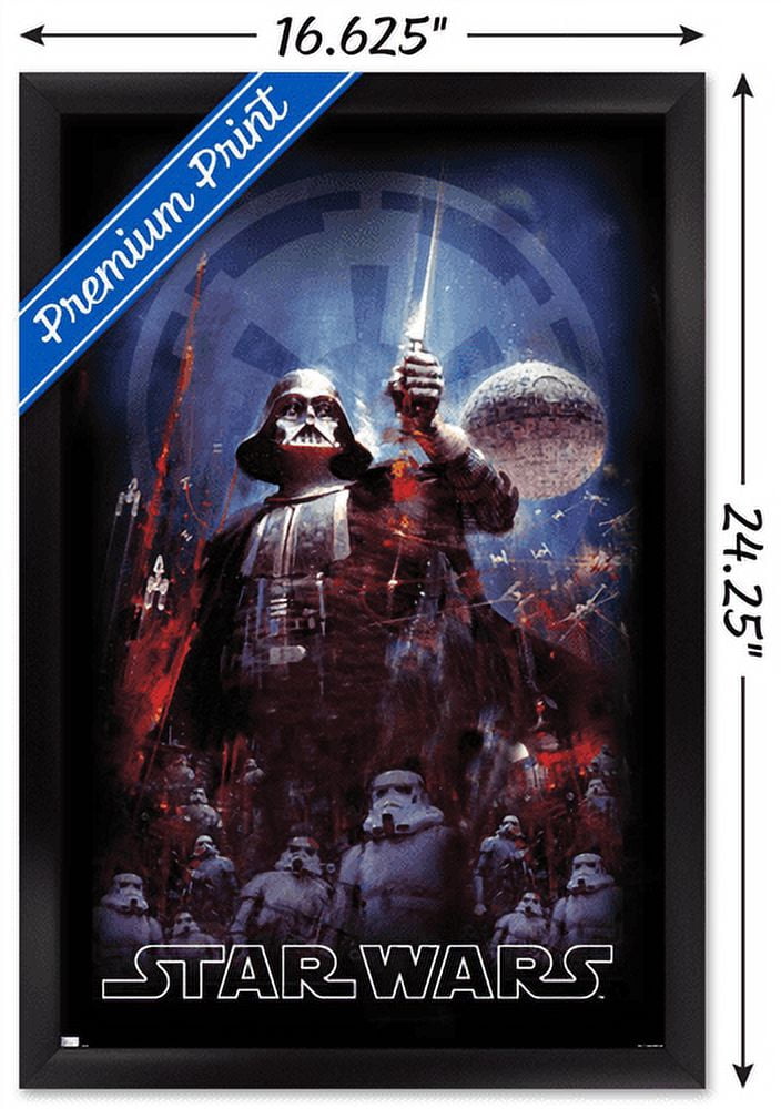 Star Wars: Empire Strikes Back - Empire Illustration Wall Poster, 14.725" x 22.375", Framed