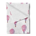 thumbnail image 2 of Mauve Soft Flannel Fleece Throw Blanket, Vintage Flying Hot Air Balloons Motif Nostalgic Lovers Goodbye Print, Cozy Plush for Indoor and Outdoor Use, 50" x 70", Pink and Lavender, by Ambesonne, 2 of 5