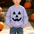 thumbnail image 6 of Risckoth Girl's Pumpkin Face Print Crew Neck Sweatshirt, Warm Long Sleeve Casual Pullover, 6 of 8