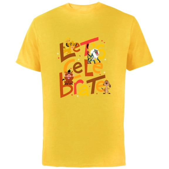 Disney 100 Anniversary The Lion King Let’s Celebrate D100 - Short Sleeve Cotton T-Shirt for Adults - Customized-Yellow