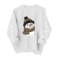 thumbnail image 5 of Women's Snowman Graphic Sweatshirt Crew Neck Long Sleeve Snowflake Sleeve Casual Pullover Top, 5 of 6