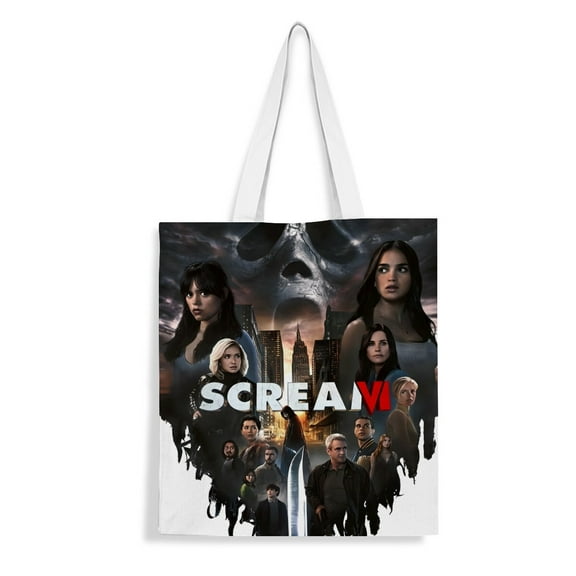 Canvas Tote Bag for Scream VI Women Gifts Totes Shoulder Book Bag Shopping Reusable Grocery Bags 13.7 x 15.7 inches