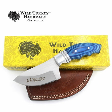 Wild Turkey Handmade Collection Fixed Blade Hunting Knife w/ Leather Sheath
