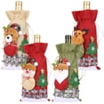 thumbnail image 4 of Bolsa de regalo con tapón para botella de vino navideña, decoraciones para fiesta de Navidad, 4 Uds., 4 of 4