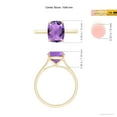 thumbnail image 4 of ANGARA Natural Prong-Set Cushion 2.7 ct Amethyst Solitaire Ring in 14K Yellow Gold for Women (Size-10x8mm) | February Birthstone, Birthday, Anniversary, Jewelry Gift for Women | Natural Amethyst Ring, 4 of 9