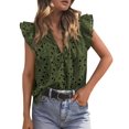 thumbnail image 1 of Blusa PRETTYGARDEN 2025 con Volantes, Manga Corta y Escote en V M, 1 of 6