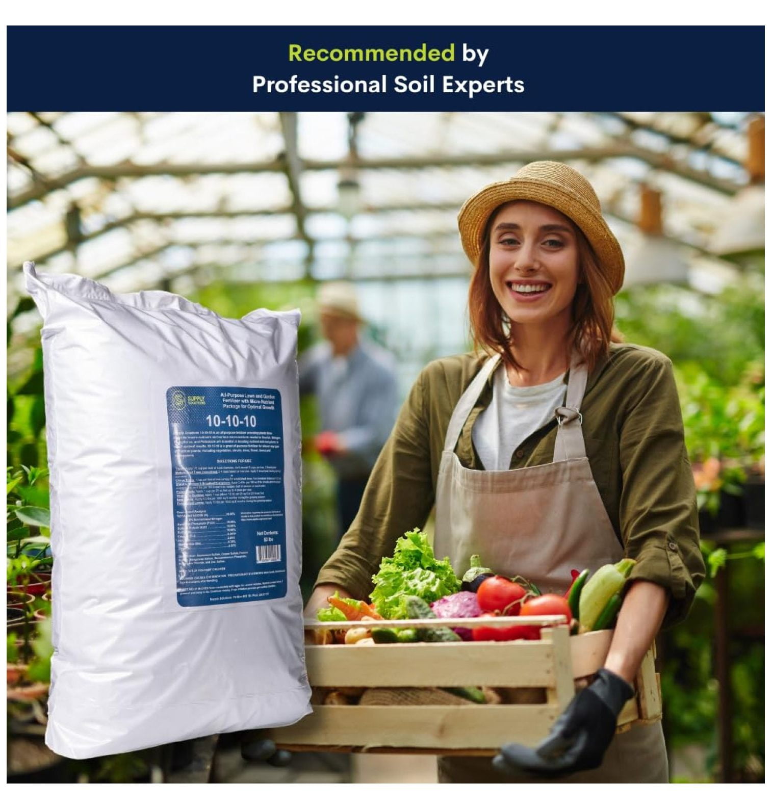10-10-10 Granular Fertilizer with Micronutrients - 50 lb Bag - Balanced NPK for Lawns, Vegetables & Fruits - Complete Plant Food for Soil Health & Root Growth