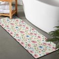 thumbnail image 2 of Pioneer Flower Floral Print Pattern Bathroom Rugs Mat, Non Slip Microfiber Bathroom Rug with Rubber Backing, Soft Mats for Bathroom Floor Tub Shower, 17"x47", 2 of 5