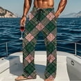 thumbnail image 7 of Mens Christmas Sweatpants Plaid Striped Print Pants Drawstring Elastic Waist Home Wear Comfort Casual Pjs Pants Baggy Stretchy Wide Leg Sweatpant, 7 of 7