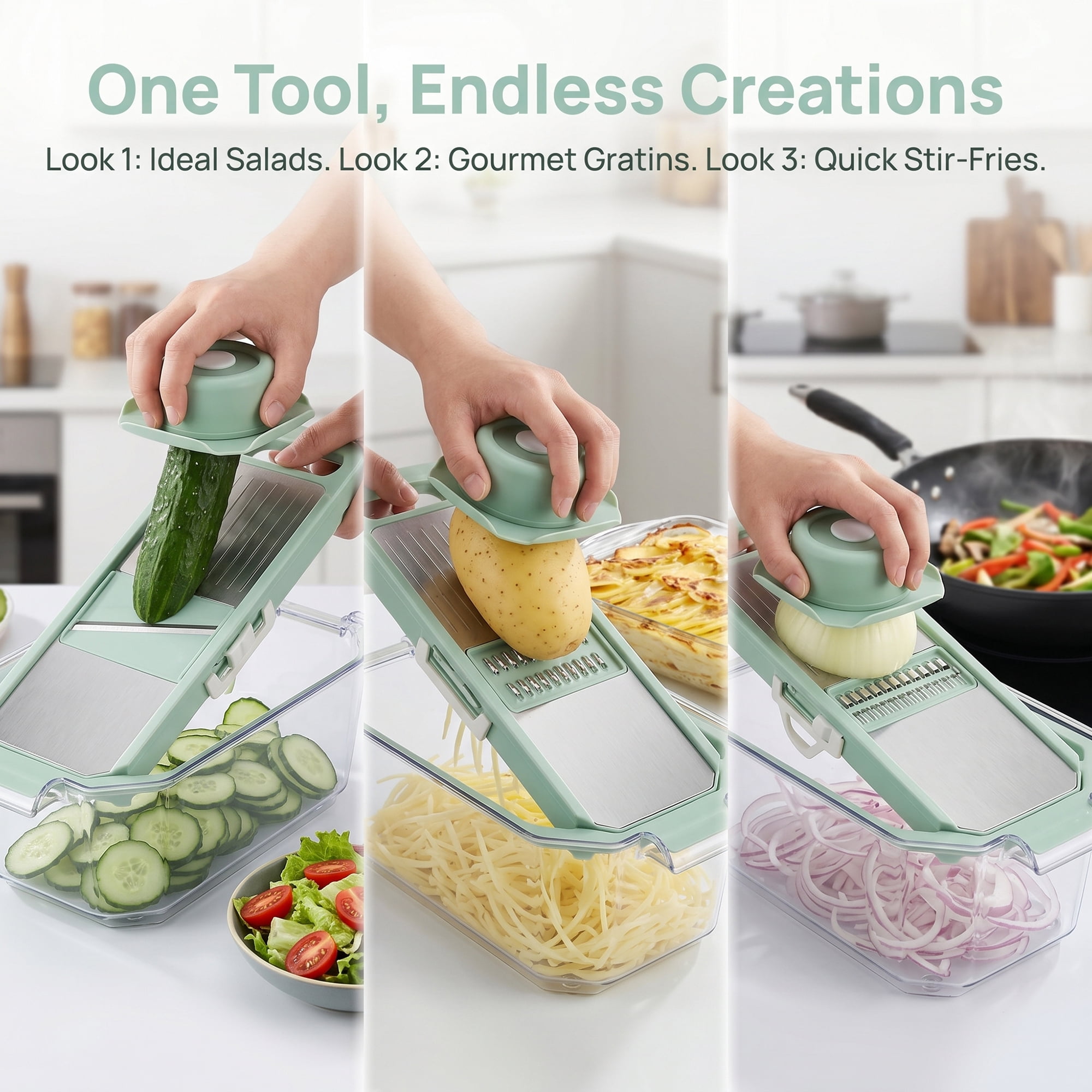 Unique Bargains Kitchen Slicer and Vegetable Chopper for Cooking 6 in 1(E) 13.4"x8.1"