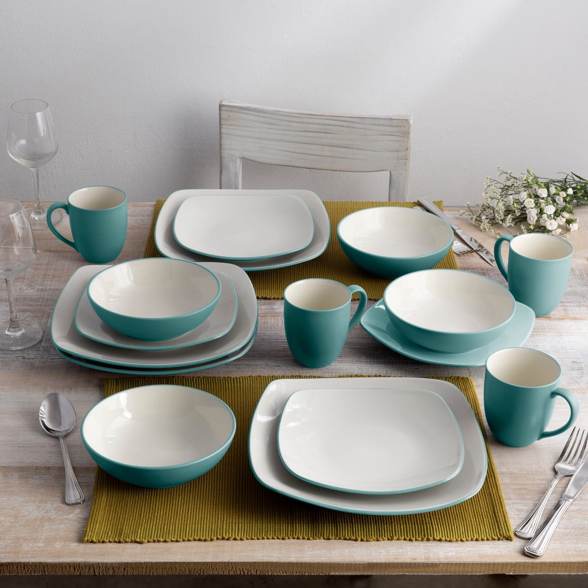 Noritake スクエアプレート4枚 マット付 展示品(G-2602TW24) 3f351de8-9af2-4f1b-b388-
